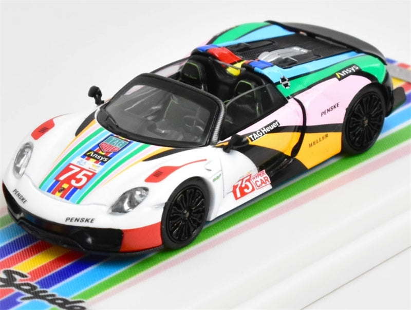 TimeMicro Porsche 918 Spyder Le Mans Colorful #75 Livery w/ Doll Version Limited Edition 999PCS ONLY 1:64 car Pre-built Model view4