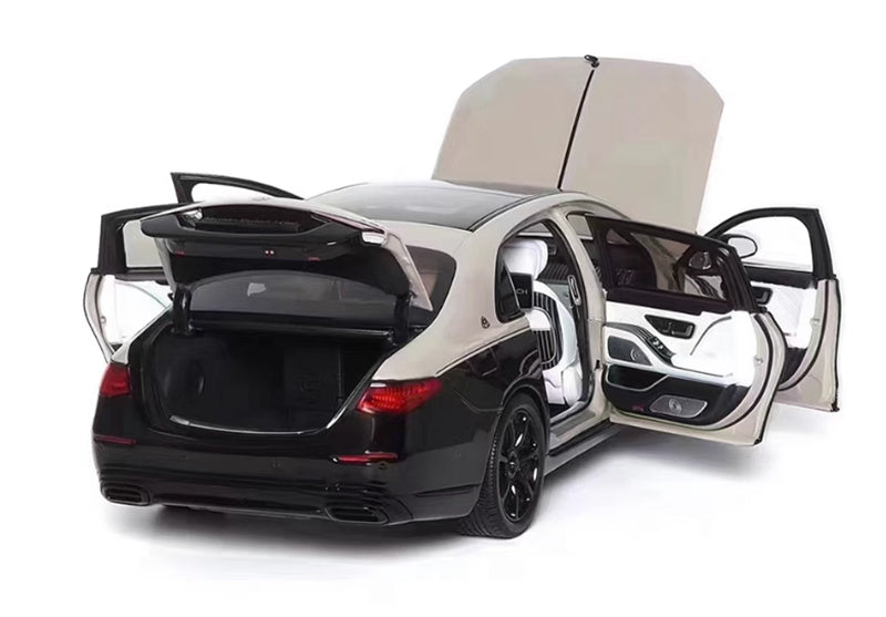 Almost Real Mercedes Maybach S-Class S680 Dark Night Series Haosha Silver/Agate Black 1:18 Car Pre-built Model view5
