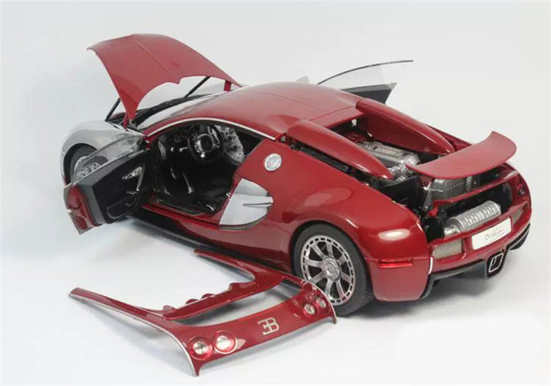 AUTOART Bugatti Veyron Ledition Centenaire Racing Red Silver Plated 1/18 DIECAST car