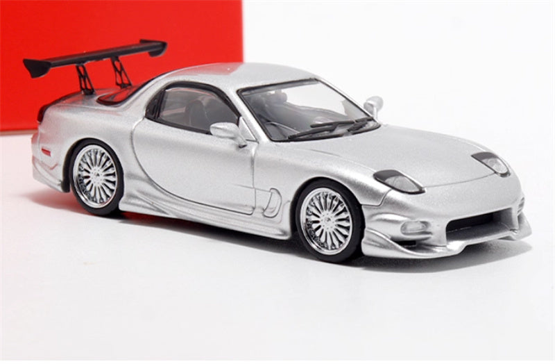 Mortal Mazda RX7 Veilside Limited Edition silver 1:64 Car Pre-built Model view4