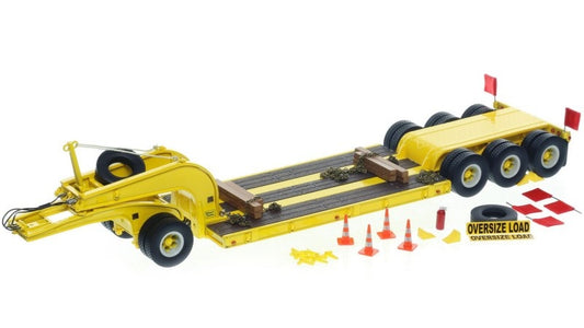 1:50 Talbert  1960s 60-Ton Cableneck Lowbed w/ Single-Axle Dolly Heavy Haul Replicas  Yellow Diecast Model