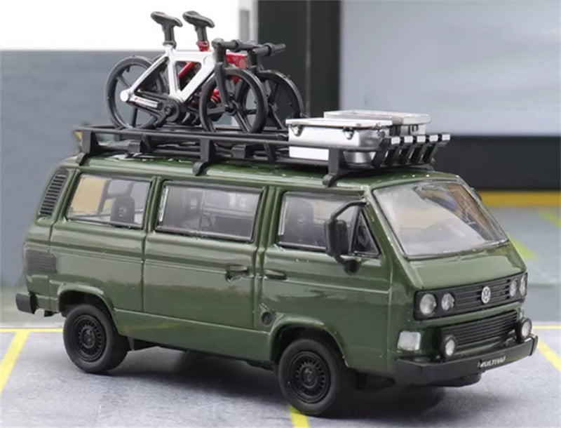 Master Volkswagen T3 Van Green with Accessories 1:64 Car Pre-built Airliner Model Display view3
