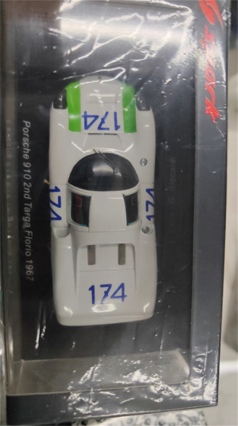 Spark Porsche 910 2nd #174 Targa Florio 1967 WHITE GREEN 1:43 Car Pre-built Model view8