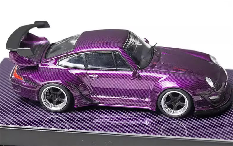 FLAME Porsche RWB 993 All Carbon Purple Limited Edition 499PCS ONLY 1:64 Car Pre-built Model view3