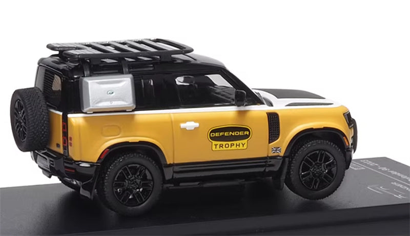 Almost Real Land Rover Defender 90 Trophy Edition wagon Yellow 1:64 Car Pre-built Airliner Model Display view10