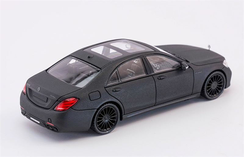 KING MODEL Mercedes Benz S65 AMG W222 Matte Black Limited Edition 999PCS ONLY 1:64 Car Pre-built Model view2