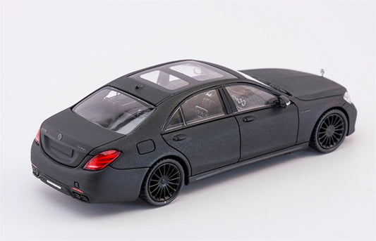 KING MODEL Mercedes Benz S65 AMG W222 Matte Black Limited Edition 999PCS ONLY 1:64 Car Pre-built Model view2