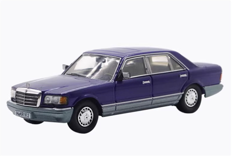 Master Mercedes Benz 560SEL W126 Metallic blue purple w/ gray border regular version 1:64 Car Pre-built Airliner Model Display view4