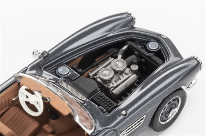 GFCC BMW 507 Roadster Retro Car 1957 Grey Convertible hardtop 1:64 car Pre-built Model view8