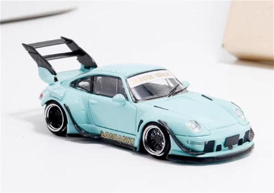 1:64 Porsche 911 RWB 993 Tiffany Blue High Wing Luminous SW DIECAST Limited Edition 499pcs ONLY Model