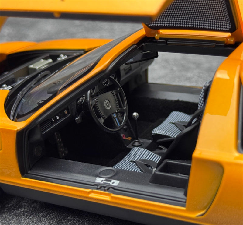 NOREV Mercedes Benz C111 Gull Wing Door Concept Car orange 1:18 Car Pre-built Model view3