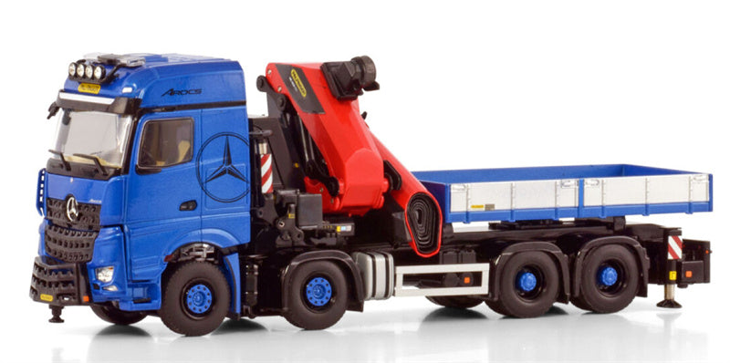 WSI MERCEDES BENZ AROCS MP5 BIG SPACE 8X4 WITH PALFINGER PK 1650 TEC + JIB DEMOUNTABLE BODY Premium Line 1:50 Truck Pre-built Model