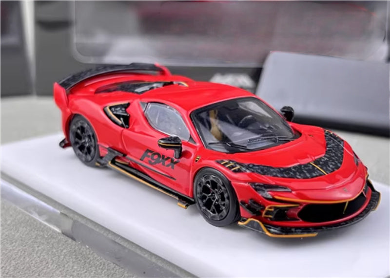 HKM Premium Mansory modified version Ferrari SF90 F9XX supercar Red hardtop Limited Edition 1:64 Car Pre-built Airliner Model Display view5