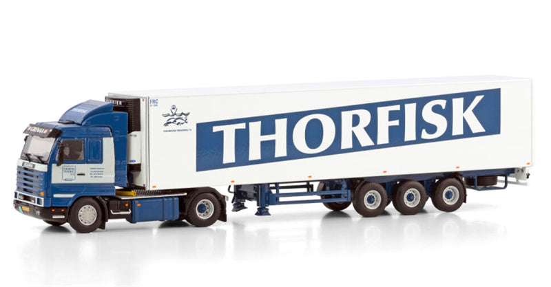 WSI SCANIA 3 SERIES STREAMLINE 4X2 REEFER TRAILER - 3 AXLE Thorfisk 1:50 Truck Pre-built Model