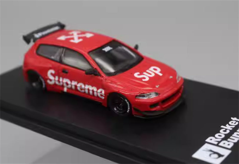 Fuji Honda Civic EG6 Rocket Bunny Red Sup 1:64 Car Pre-built Model view5