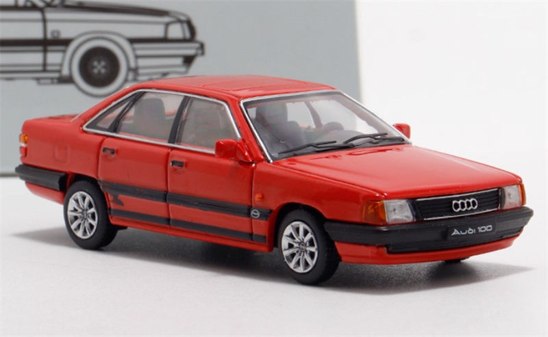 Rhino Model 1989 Audi 100 C3 Red 1:64 Car Pre-built Model view5