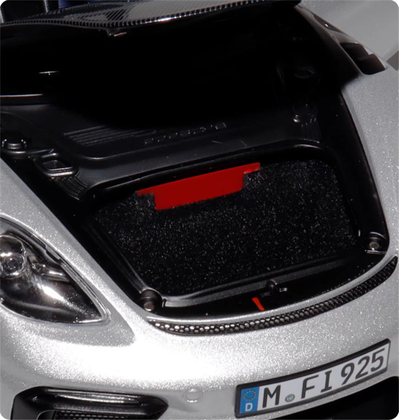 1:18 PORSCHE Cayman GT4 RS 2024 Silver carbon cover  Norev Hard top Tail Wing Edition DIECAST Car Model