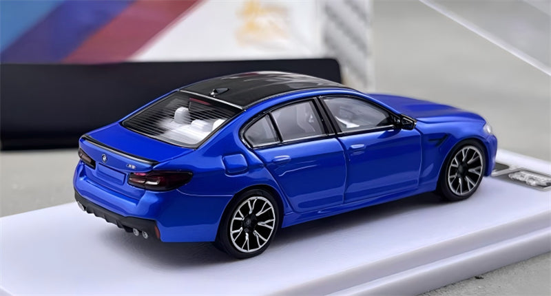 1:64 BMW M5 F90 Marina Bay Blue Howie Model DIECAST Civil Car Model