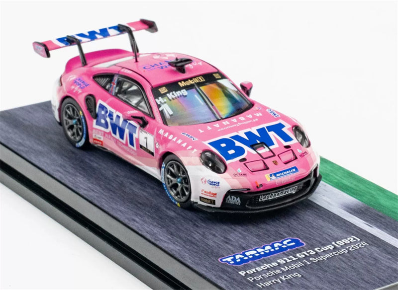1:64 Porsche 911 GT3 Cup (992) 2024 pink Tarmac Works DIECAST Civil Car Model