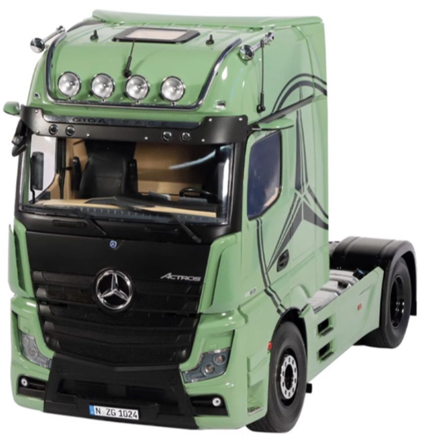 NZG Mercedes Benz Actros Lohr Green Benz logo + double-layer trailer KIT 1:18 DIECAST Truck Lorry