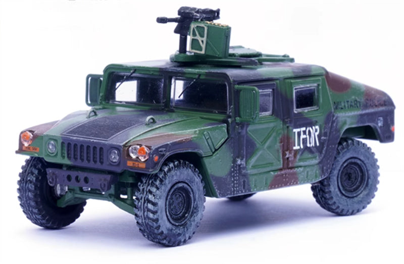 PANZERKAMPF US M998 Humvee 4x4 Utility Vehicle with Grenade Launcher IForward Emergency Command 519th Constitutional Regiment 65th Company 1:64 Tank Pre-built Model