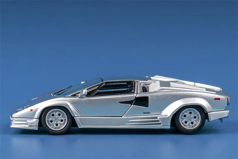 Findclassically Lamborghini Countach LP5000S 25th Anniversary Edition Silver Limited Edition 799PCS ONLY 1:64 car Pre-built Model view2