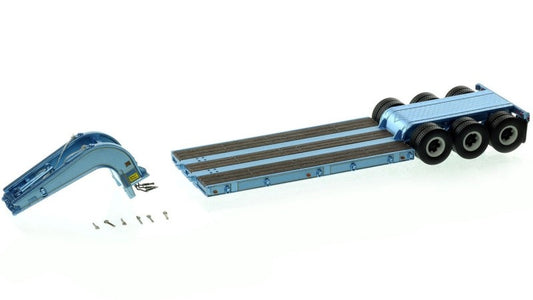 1:50 Talbert  1960s 60-Ton Cableneck Lowbed w/ Single-Axle Dolly Heavy Haul Replicas  Sky Blue Diecast Model