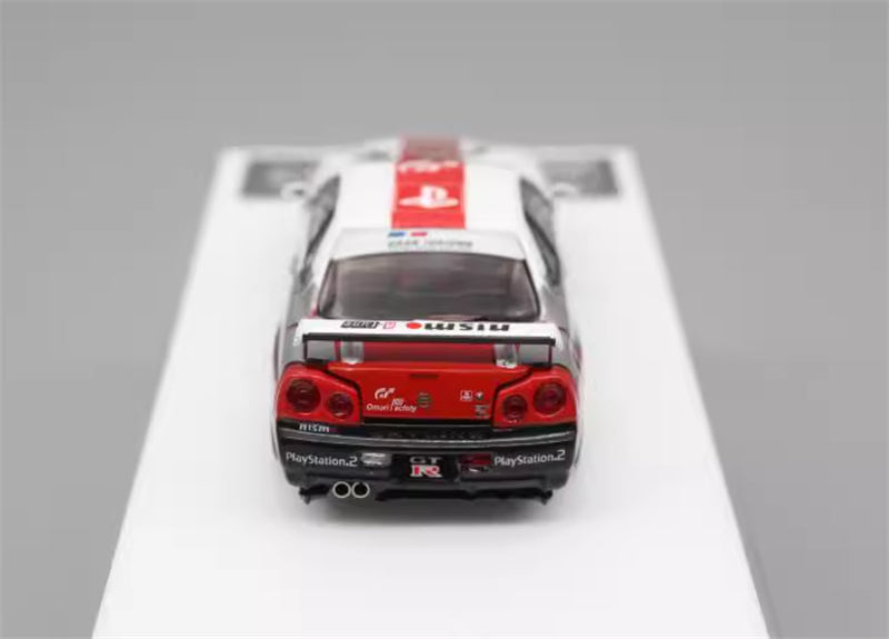 COOL ART Nissan Skyline GT-R R34 Racing w/ Figure Edition 1:64 Car Pre-built Model view7