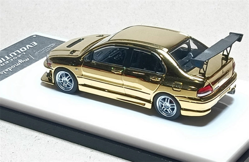 mymodelcollect Mitsubishi Lancer Evolution EVO VII four door sports car Limited Edition 999PCS ONLY gold plating 1:64 Car Pre-built Model view5
