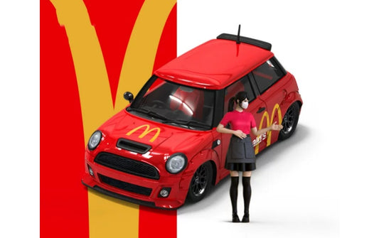 1:64 MINI COOPER   Red COOL.CAR w/ Figure Limited Edition 500PCS ONLY DIECAST Model