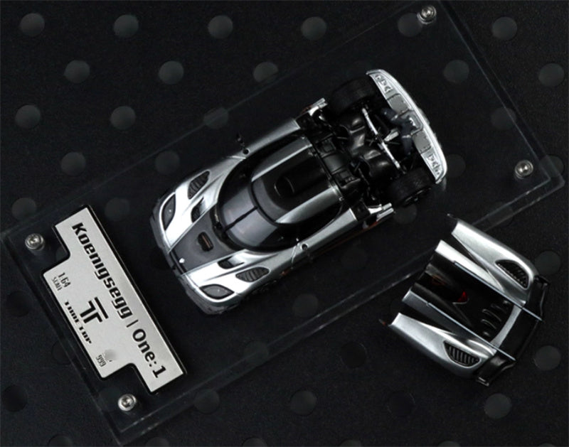 TIME TOP Koenigsegg One:1 metallic silver 1:64 Car Pre-built Model view5