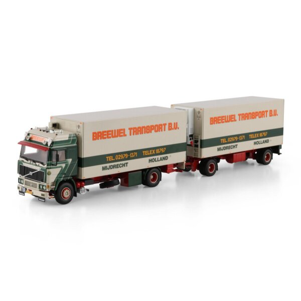 1:50 VOLVO BREEWEL F12 4X2 DRAWBAR TURNTABLE TRAILER 2 AXLE WSI Diecast Model
