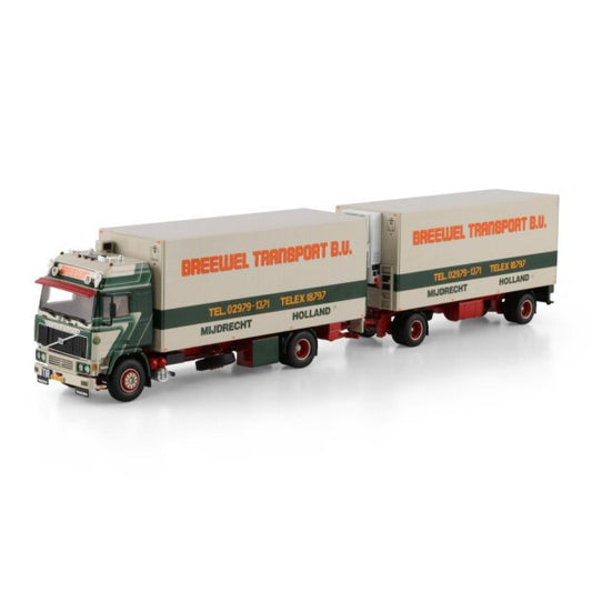 1:50 VOLVO BREEWEL F12 4X2 DRAWBAR TURNTABLE TRAILER 2 AXLE WSI Diecast Model