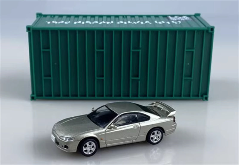 CATERPILLAR NISSAN SILVIA S15 silver Right hand drive 1:64 Car Pre-built Model