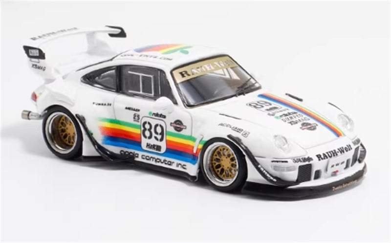 1:64 Porsche 911 RWB 993 #89 Apple White #89 SW DIECAST Limited Edition 499pcs ONLY Model