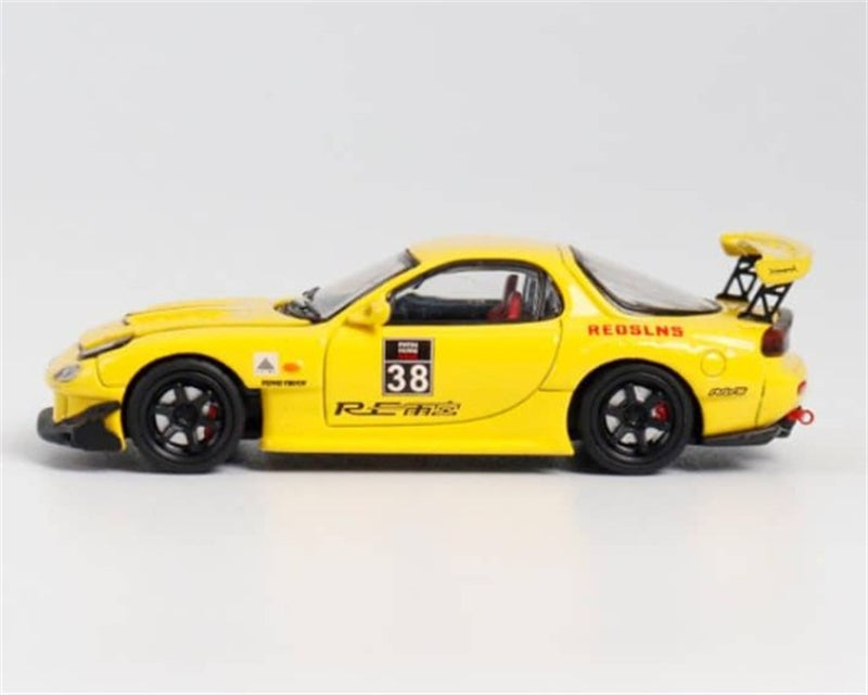 1:64 Mazda RX-7 RE Amemiya‌ Yellow 38# BSC DIECAST Limited Edition 499pcs ONLY Model