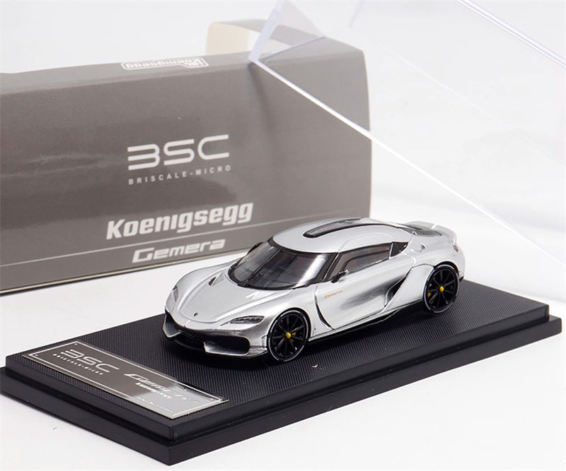 BriScalemicro Koenigsegg Gemera Silver Limited Edition 299PCS ONLY 1:64 Car Pre-built Model view1