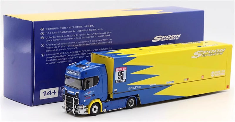 Star Model Scania S730 double decker transport vehicle SPOON 1:64 Truck Pre-built Model