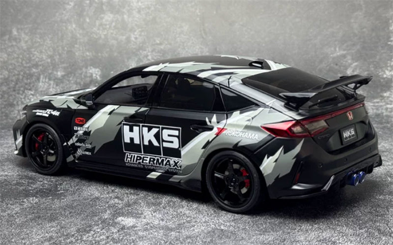 1:18 Honda Civic Type R FL5  Matte Black HKS MOTORHELIX Limited Edition 499PCS ONLY DIECAST Model
