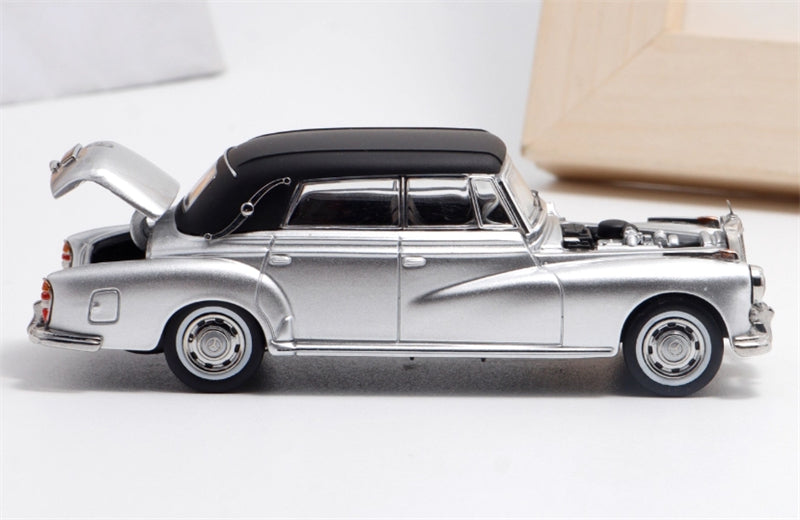 GFCC Mercedes Benz 300D 1959 Convertible silver LHD 1:64 car Pre-built Model view7