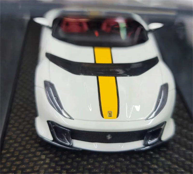 BBR MODELS Ferrari 812 competizione A white Yellow stripe LTD 78PCS 1:43 Model view7