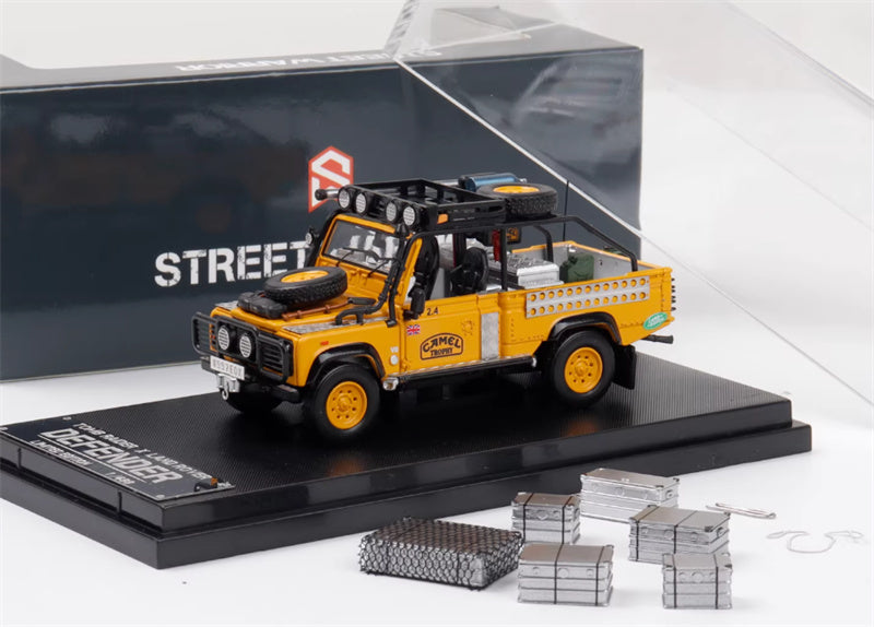 SW Land Rover Defender 110 Yellow Camel Trophy Limited Edition 499PCS ONLY 1:64 car Pre-built Model view1