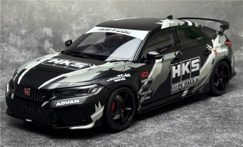 1:18 Honda Civic Type R FL5  Matte Black HKS MOTORHELIX Limited Edition 499PCS ONLY DIECAST Model