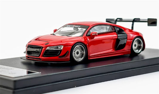 LeManFang Audi R8 LMS ULTRA high tail modified racing Red 1:64 Car Pre-built Model view1