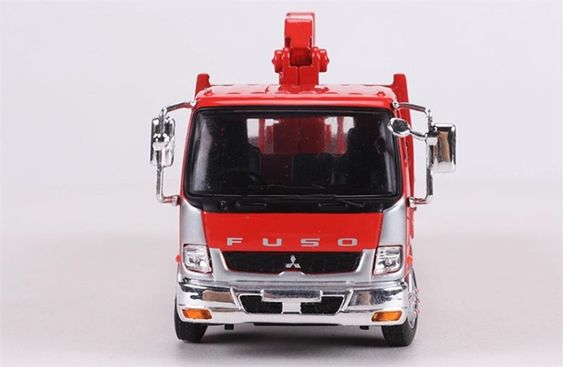 GCD Mitsubishi Fuso Boom Crane Truck Red w/ Coarse & Fine Metal Tubes RHD Limited Edition 888PCS only 1:64 Truck Pre-built Model view4