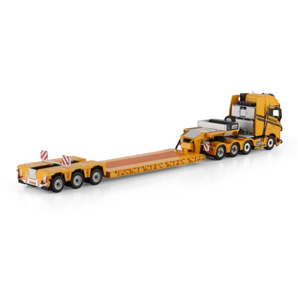 1:50 VOLVO L.A. VAN ROOZENDAAL FH5 XL 8X4 EURO LOW LOADER 3 AXLE WSI Yellow Diecast Model