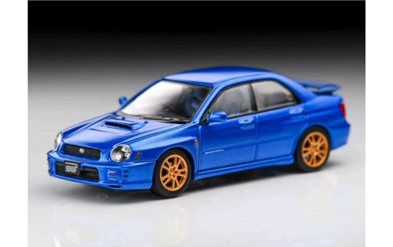 1:64 Subaru Impreza WRX STi 7 generations  Blue - Golden Wheel Furuya  sedan version DIECAST Model