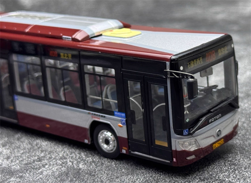 Beijing Public Transport Foton Ouhui BJ6123C7BDC-2 408 Route Bus burgundy 1:64 Bus Pre-built Model view3