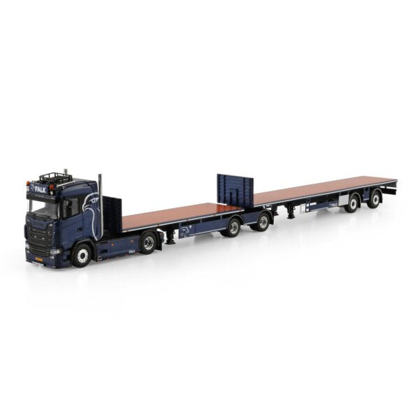 1:50 SCANIA FALK S CS20N 4X2 FLATBED ROADTRAIN 4 AXLE WSI Diecast Model