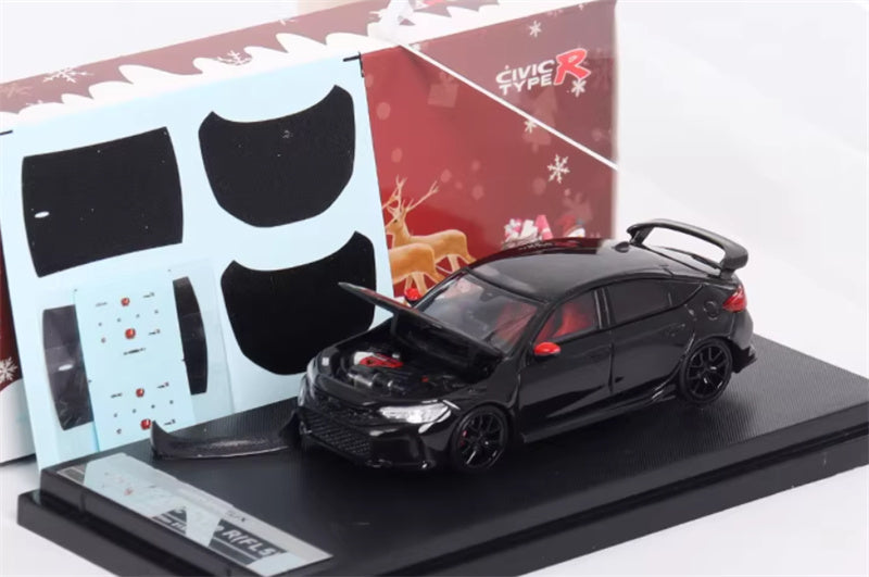 MOTORHELIX Honda Civic Type R FL5 Black Christmas Livery 1:64 car Pre-built Model view7